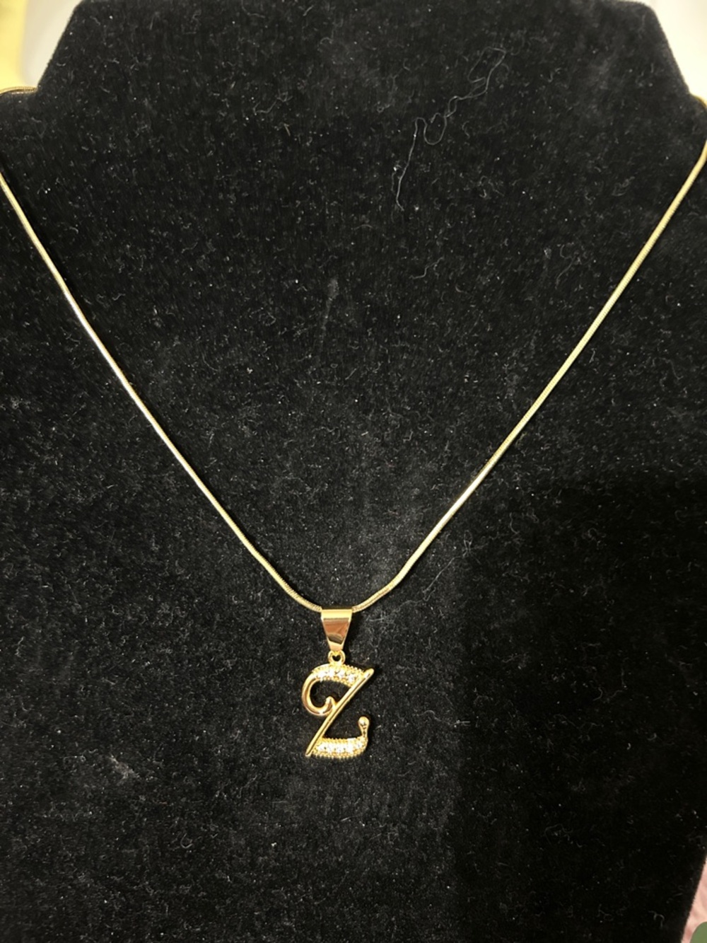 Fashion Jewelry Gold 'Z' Initial Pendant Necklace